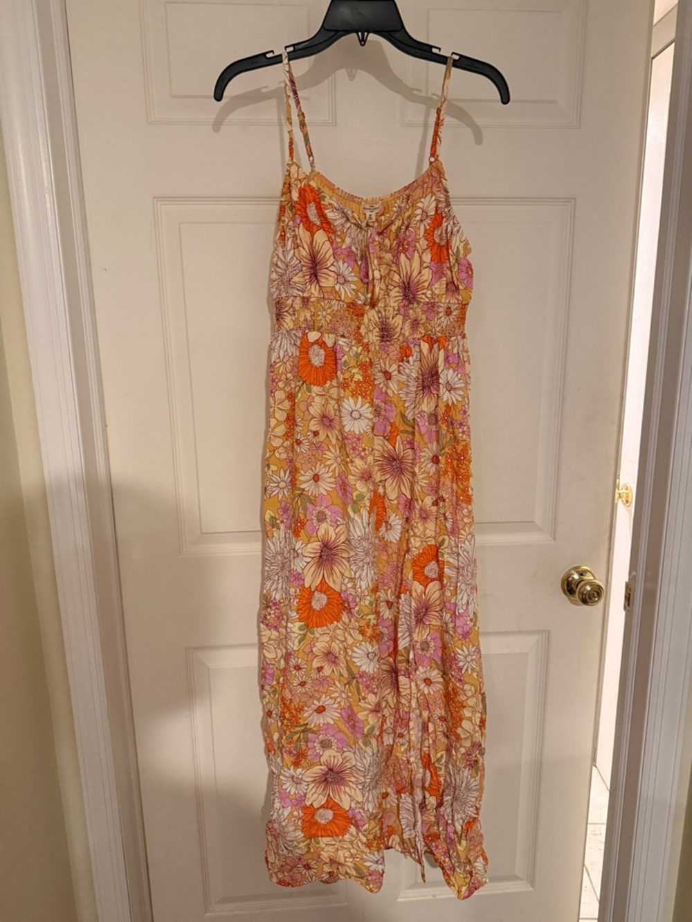 Mason & Belle Floral Maxi Sundress in Orange and Pink